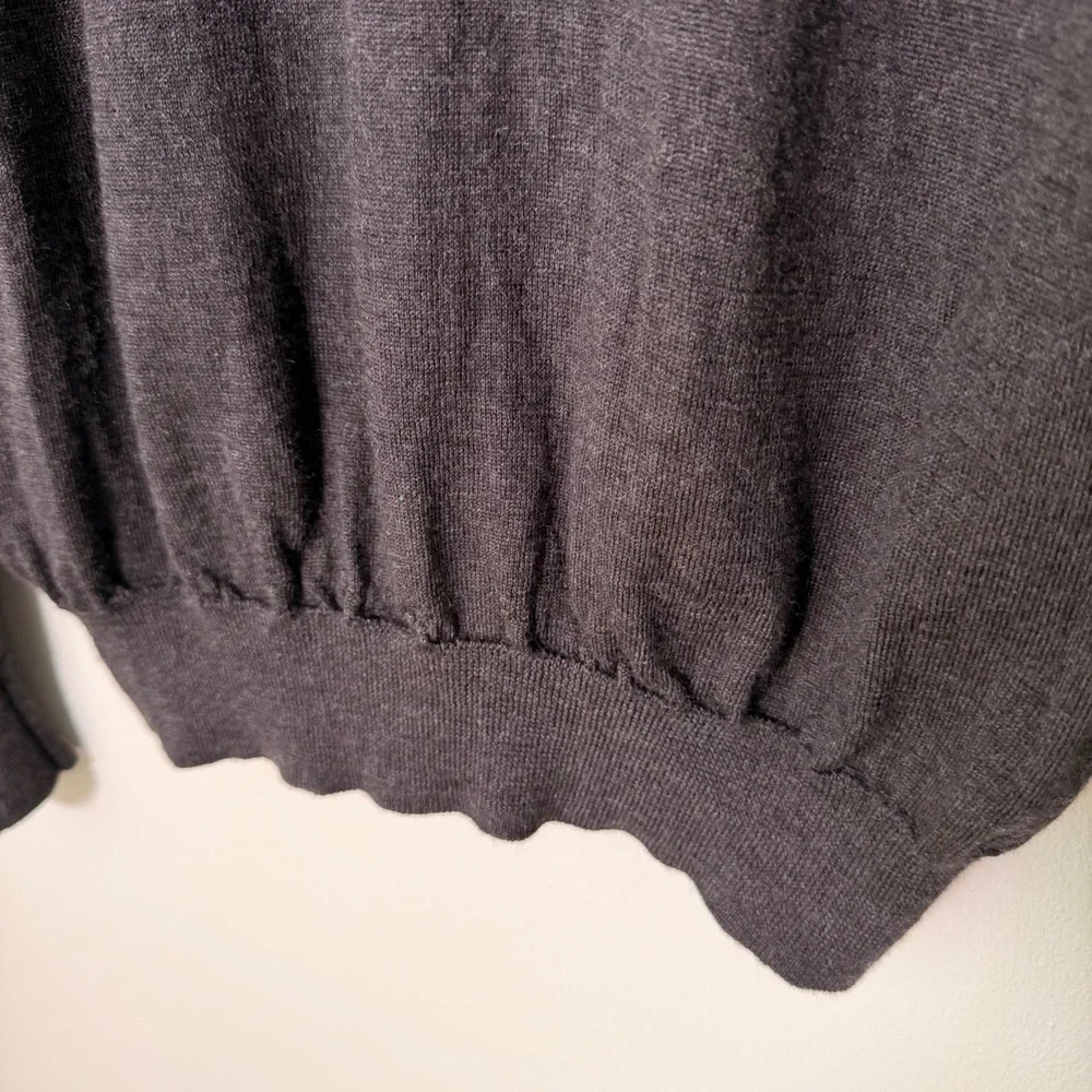 Merino Wool Made in Italy Mens Sweater (LG) Extra Fine Knit Gray Mens Layering